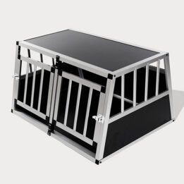 Small Double Door Dog Cage With Separate Board 65a 89cm 06-0771 gmtpet.online