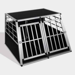 Aluminum Dog cage size 104cm Large Double Door Dog cage 65a 06-0775 gmtpet.online