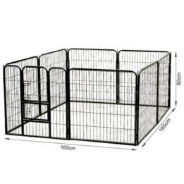 80cm Large Custom Pet Wire Playpen Outdoor Dog Kennel Metal Dog Fence 06-0125 gmtpet.online