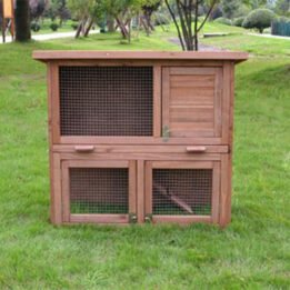 Wholesale Large Wooden Rabbit Cage Outdoor Two Layers Pet House 145x 45x 84cm 08-0027 gmtpet.online